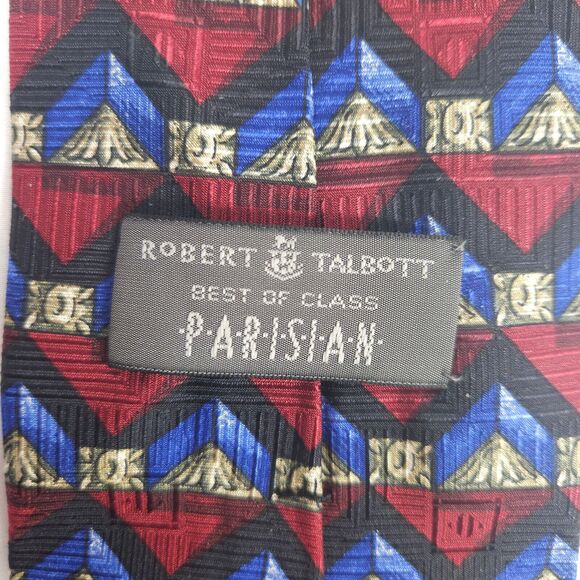 Robert Talbott Best Of Class Red Geometric Silk Tie Made In USA 4" x 57" - Picture 1 of 6